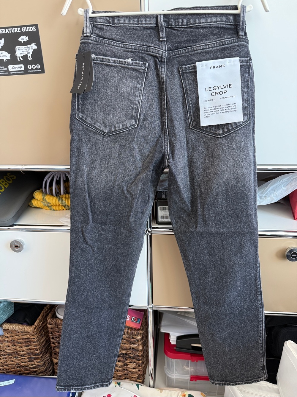 Frame Denim Women’s Le Sylvie Crop Black Wash Jeans - Picture 2 of 3